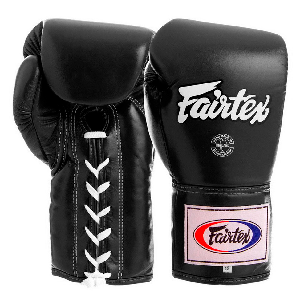 Fairtex BGL6 Боксерские Перчатки Шнурки Тайский Бокс Шнурки Черные