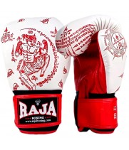 Raja Boxing Боксерские Перчатки Тайский Бокс "Tatoo" Бело-Красные