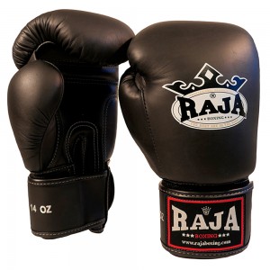 Raja Boxing Боксерские Перчатки Тайский Бокс "Single Color" Черные