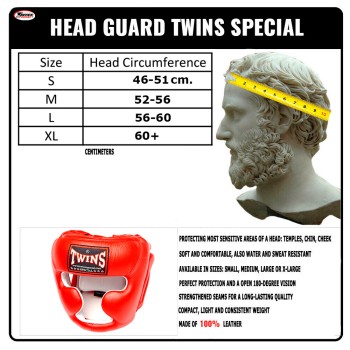 Twins Special HGL3 Боксерский Шлем Тайский Бокс Классический Красный