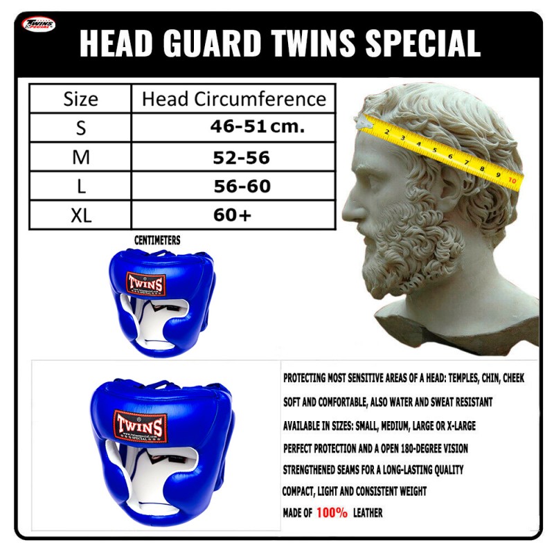 Twins Special HGL3 Боксерский Шлем Тайский Бокс Классический Синий