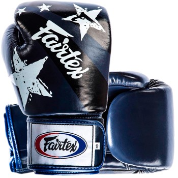 Fairtex BGV1 Боксерские Перчатки Тайский Бокс "Nation Print" Синие