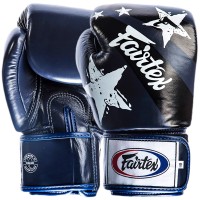 Fairtex BGV1 Боксерские Перчатки Тайский Бокс "Nation Print" Синие