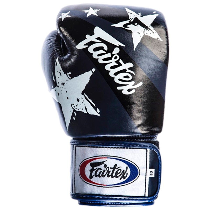 Fairtex BGV1 Боксерские Перчатки Тайский Бокс "Nation Print" Синие
