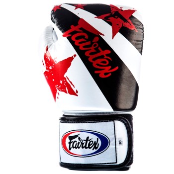 Fairtex BGV1 Боксерские Перчатки Тайский Бокс "Nation Print" Белые
