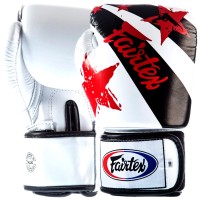 Fairtex BGV1 Боксерские Перчатки Тайский Бокс "Nation Print" Белые