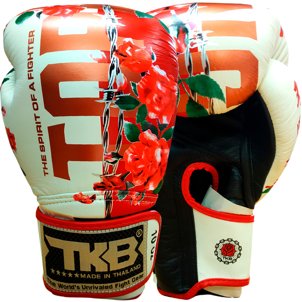 Top King TKBGRS Боксерские Перчатки Тайский Бокс "Rose" Белый
