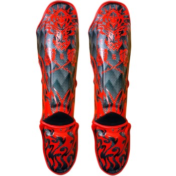 Top King TKSGDG Защита Голени Тайский Бокс "Dragon" Красный