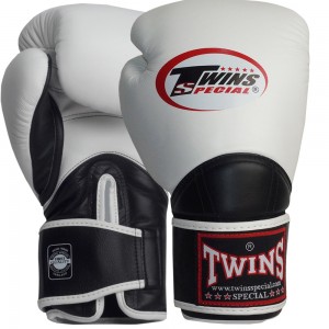 Twins Special BGVL11 Боксерские Перчатки Тайский Бокс Бело-Черные