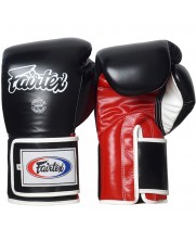 Fairtex BGV5 Боксерские Перчатки Тайский Бокс "Super Sparring" Черно-Красно-Белые