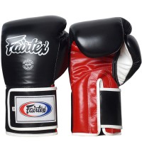 Fairtex BGV5 Боксерские Перчатки Тайский Бокс "Super Sparring" Черно-Красно-Белые