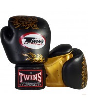 Twins Special FBGVL3-6 Боксерские Перчатки Тайский Бокс "Dragon" Черно-Золотые