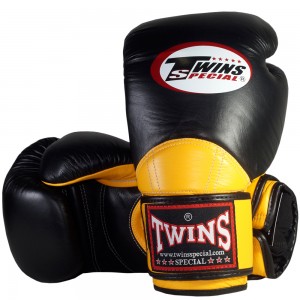Twins Special BGVL11 Боксерские Перчатки Тайский Бокс Черно-Желтые