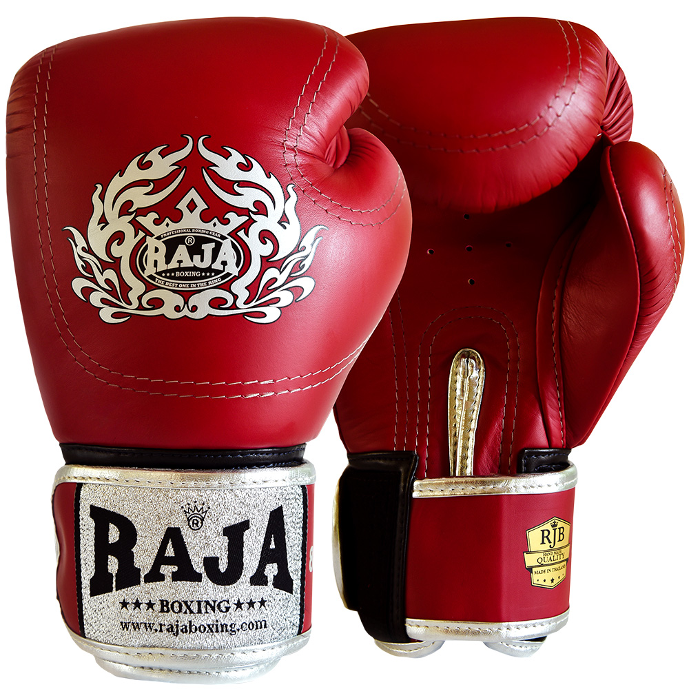 Raja Boxing Боксерские Перчатки Тайский Бокс "Double Line" Красные