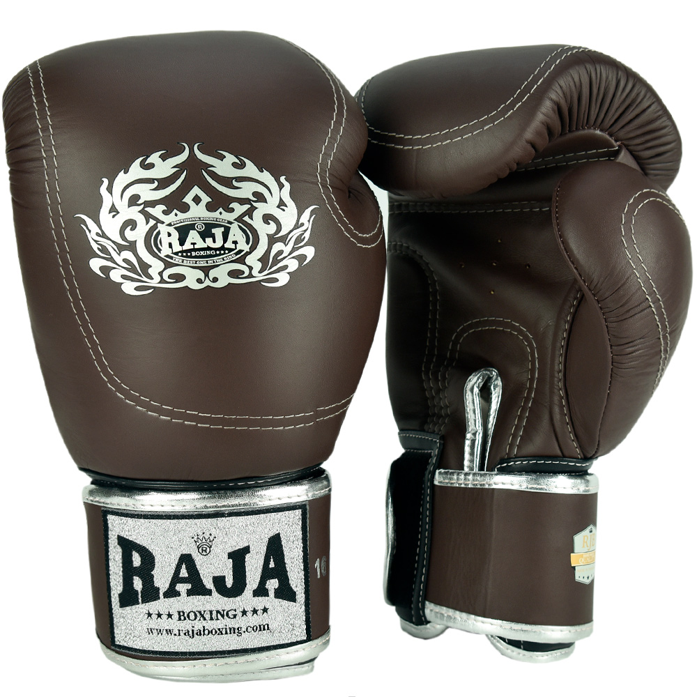 Raja Boxing Боксерские Перчатки Тайский Бокс "Double Line" Коричневые