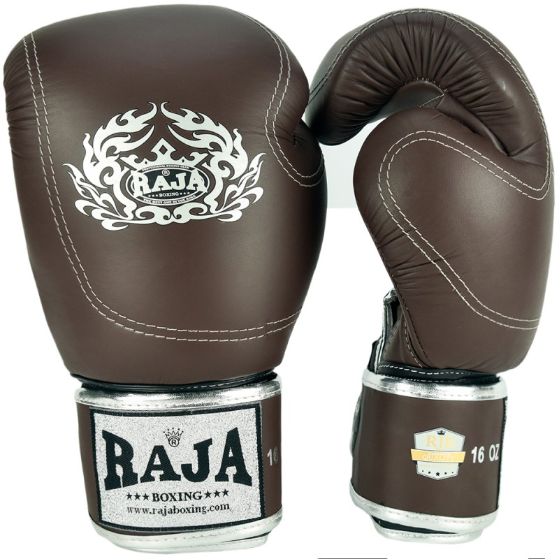 Raja Boxing Боксерские Перчатки Тайский Бокс "Double Line" Коричневые