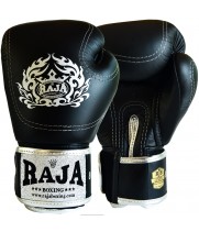 Raja Boxing Боксерские Перчатки Тайский Бокс "Double Line" Черные