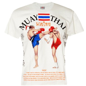 Футболка Тайский Бокс Хлопок "Classic Muay Thai Sparing" Белая