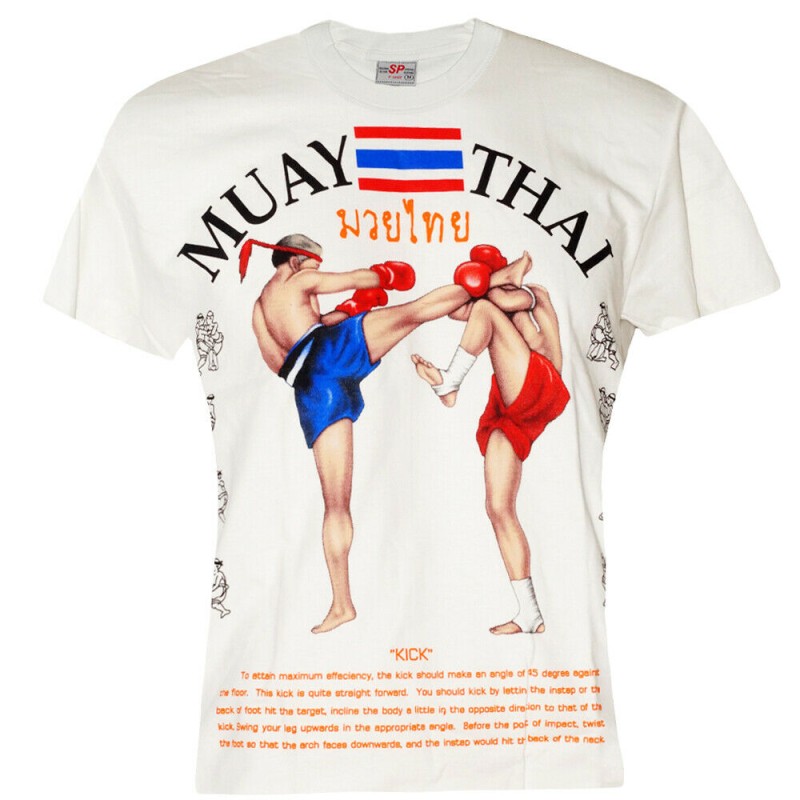 Футболка Тайский Бокс Хлопок "Classic Muay Thai Sparing" Белая