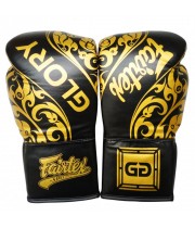 Fairtex BGVGL2 "Glory" Боксерские Перчатки Тайский Бокс Шнурки Черные