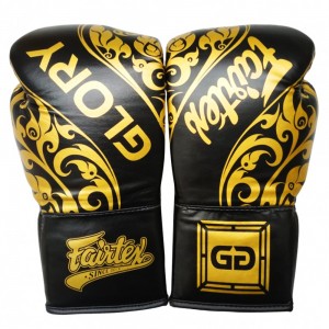 Fairtex BGVGL2 "Glory" Боксерские Перчатки Тайский Бокс Шнурки Черные