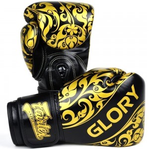 Fairtex BGVG2 "Glory" Боксерские Перчатки Тайский Бокс Липучка Черные