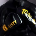 Fairtex BGVGL1 "Glory" Боксерские Перчатки Тайский Бокс Шнурки Черные
