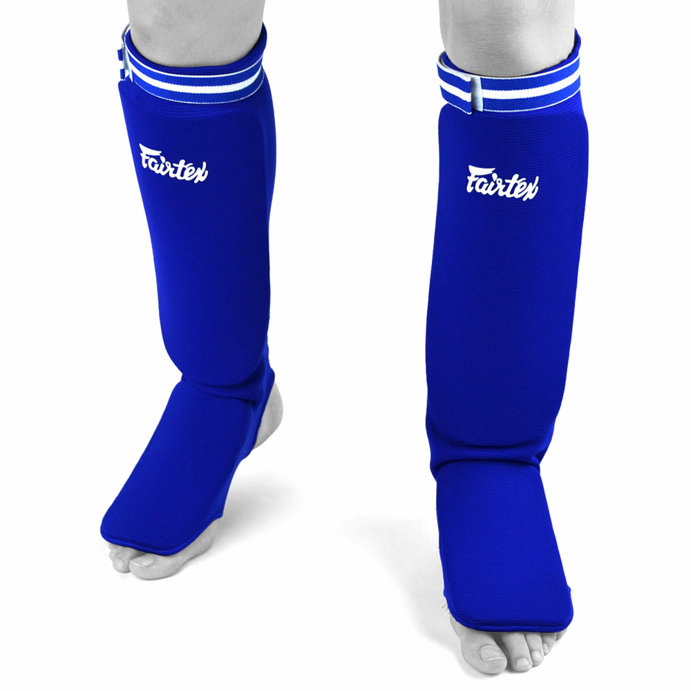Защита на ноги тайский бокc  Fairtex мягкая Синие 