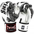 Боксерские Перчатки Twins Special FBGV-49 Белые с Черным Драконом