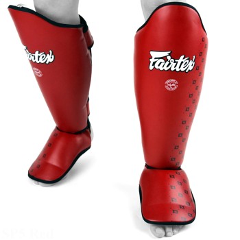 Детская Защита Голени и Стопы Fairtex SP5 Тайский Бокс Красная