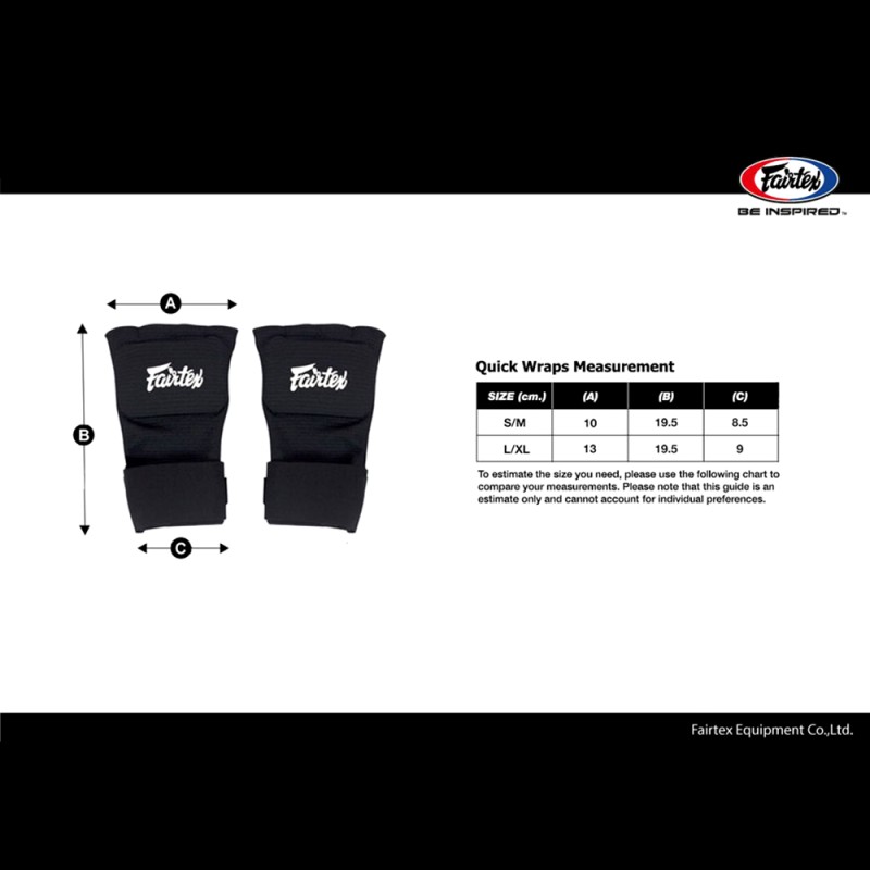 Fairtex HW3 Быстрые Боксерские Бинты Черные