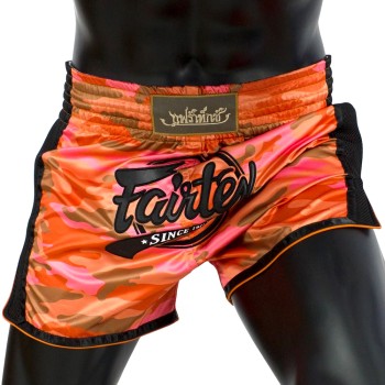 Fairtex BS1711 Шорты Тайский Бокс "Slim" Orange Camo