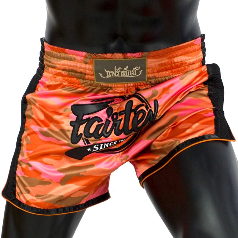 Fairtex BS1711 Шорты Тайский Бокс "Slim" Orange Camo