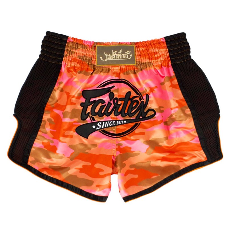 Fairtex BS1711 Шорты Тайский Бокс "Slim" Orange Camo