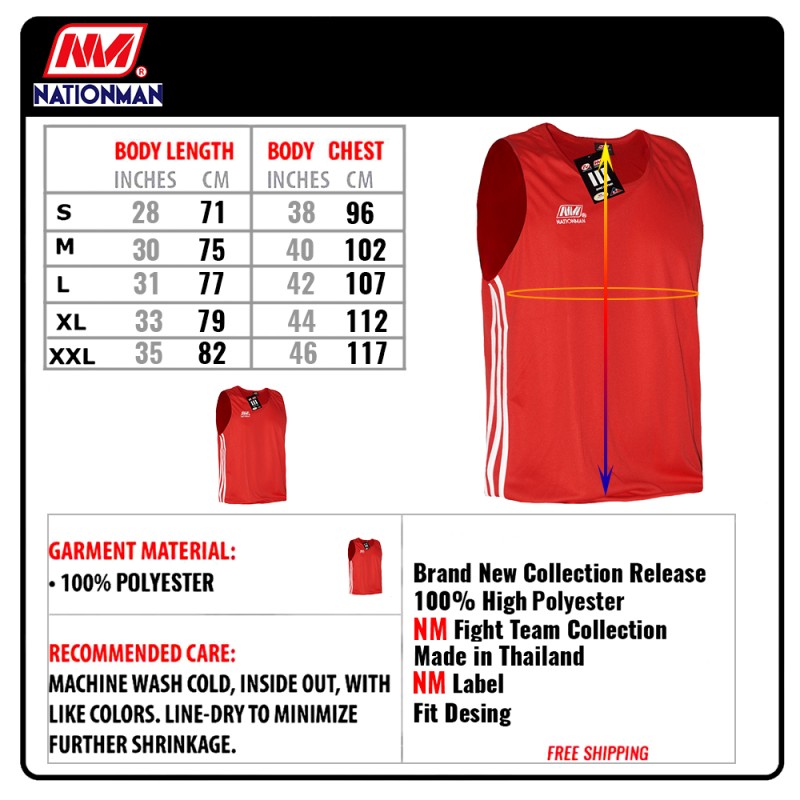 Nationman Майка Тайский Бокс Тренировочная Красная