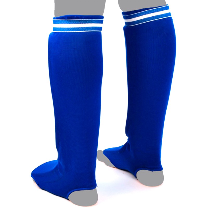 "Muay Thai" Защита Голени Эластичный Хлопок Тайский Бокс Синий