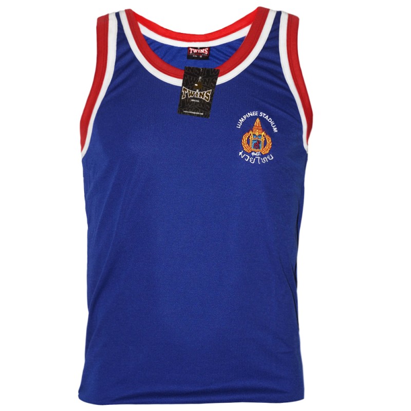 Twins Special TSL1 Майка Тайский бокс Стадион Лумпини Lumpinee Синяя