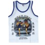 Детская Майка Тайский Бокс Тренировочная Хлопок "Classic Muay Thai" White Blue 01