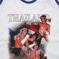 Детская Майка Тайский Бокс Тренировочная Хлопок "Classic Muay Thai" White Blue 01
