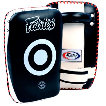 Fairtex KPLC1 Пады Тайский Бокс "Small Curved Kick Pads" Черно-Белый