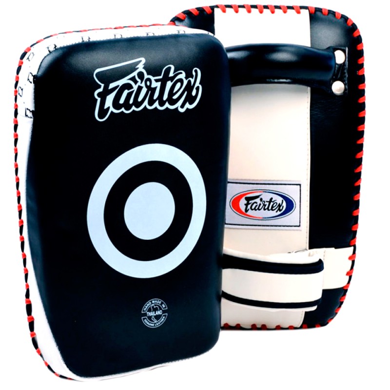 Fairtex KPLC1 Пады Тайский Бокс "Small Curved Kick Pads" Маленькие Черно-Белый