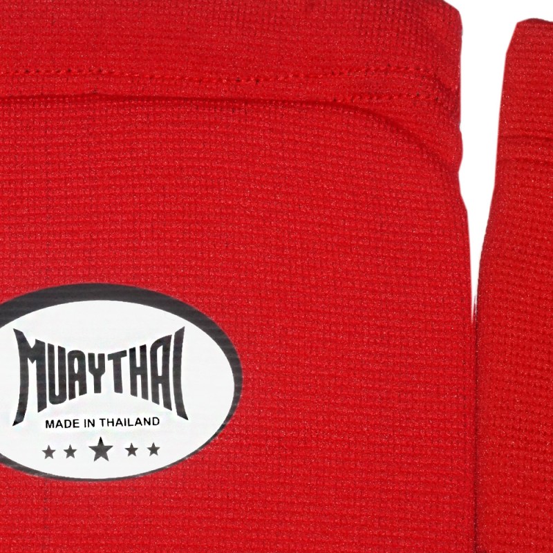 "Muay Thai" Защита Голени Эластичный Хлопок Тайский Бокс Красный
