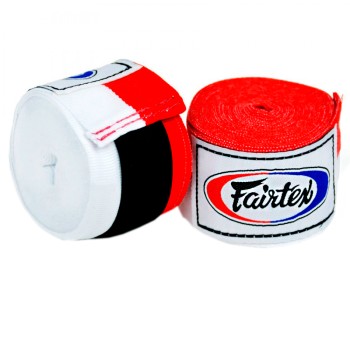 Fairtex HW2 Бинты Боксерские Тайский Бокс Оранжевые Красно-Белые