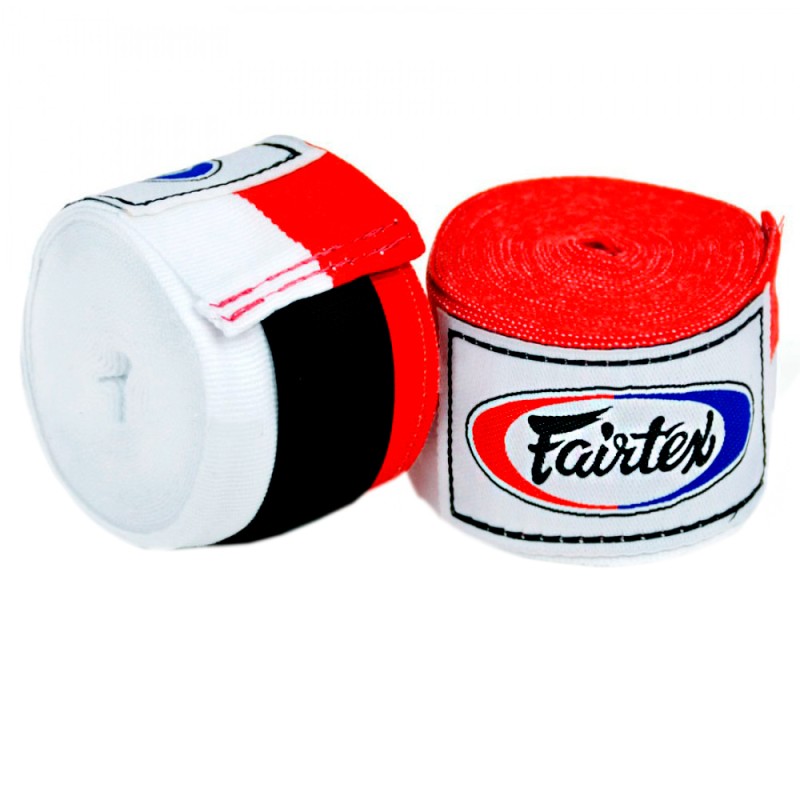 Fairtex HW2 Бинты Боксерские Тайский Бокс Оранжевые Красно-Белые