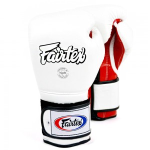 Fairtex BGV9 Боксерские Перчатки Мексиканский Стиль "Heavy Hitter's" Бело-Красные
