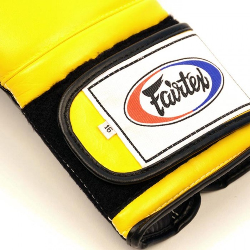 Fairtex BGV9 Боксерские Перчатки Мексиканский Стиль "Heavy Hitter's" Желто-Черные