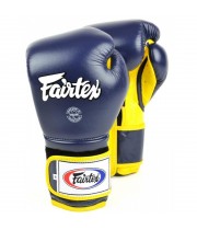 Fairtex BGV9 Боксерские Перчатки Мексиканский Стиль "Heavy Hitter's" Синие-Желтые