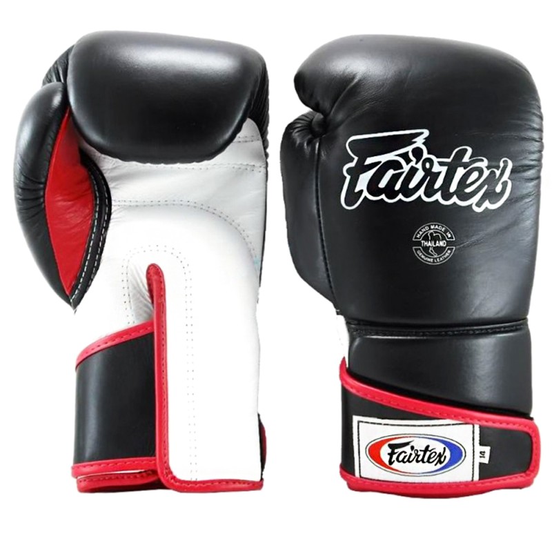 Fairtex BGV6 Боксерские Перчатки Тайский Бокс "Stylish Angular Sparring" Черно-Красно-Белые