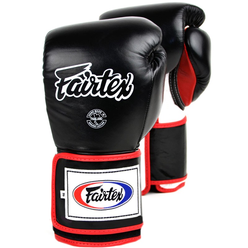 Fairtex BGV5 Боксерские Перчатки Тайский Бокс "Super Sparring" Черно-Бело-Красные