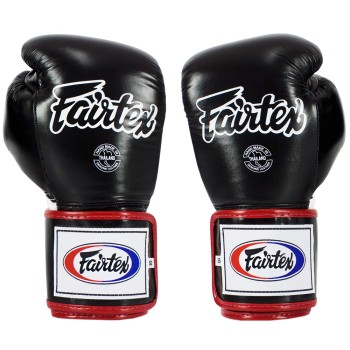 Fairtex BGV5 Боксерские Перчатки Тайский Бокс "Super Sparring" Черно-Бело-Красные